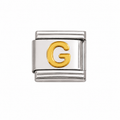 Gold Initial on Silver Charm G