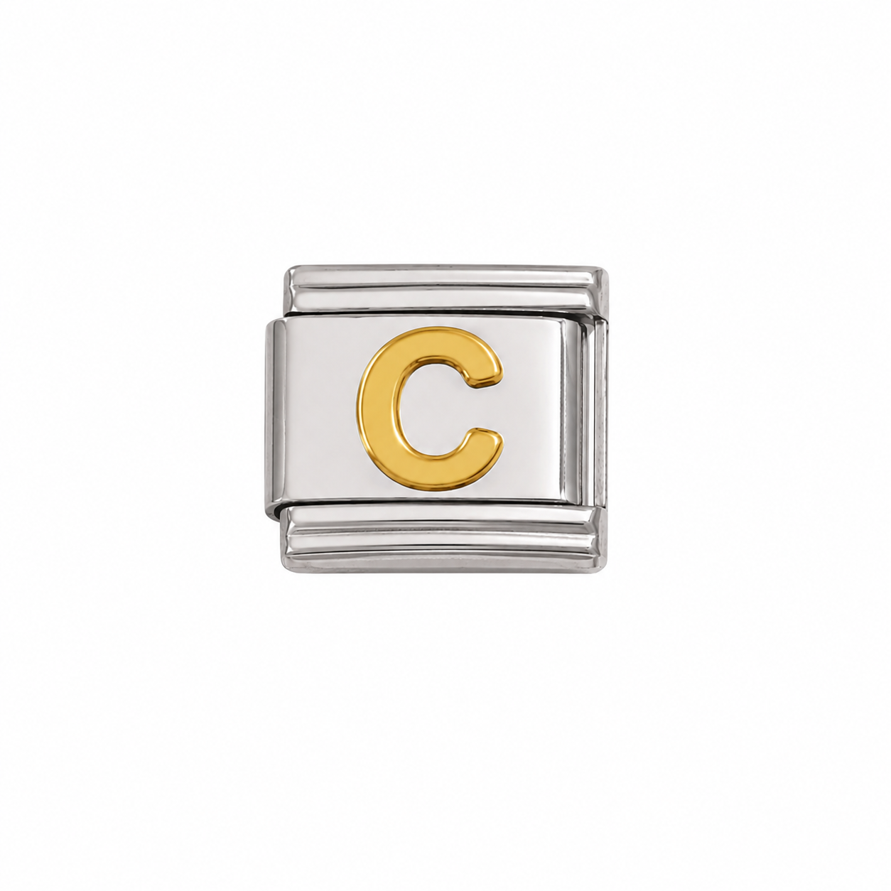 Gold Initial on Silver Charm C