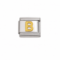 Gold Initial on Silver Charm B