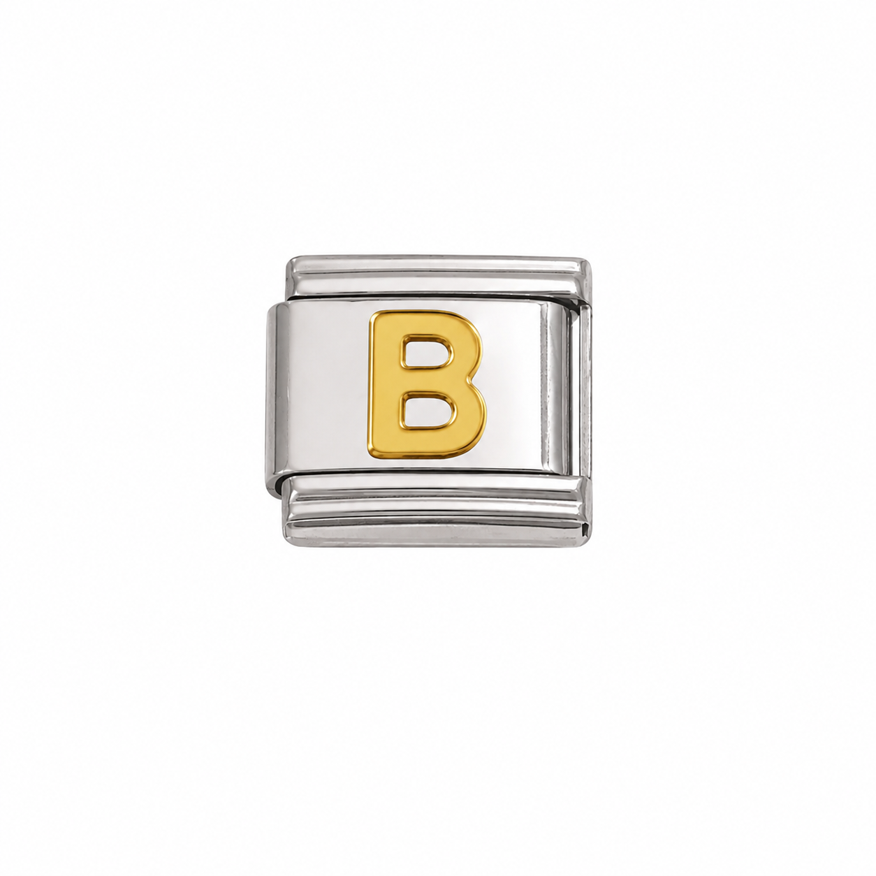 Gold Initial on Silver Charm B