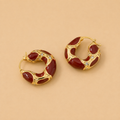 Ruby Mosaic Hoops