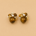 Aurelia Tiger Eye Cluster Earrings