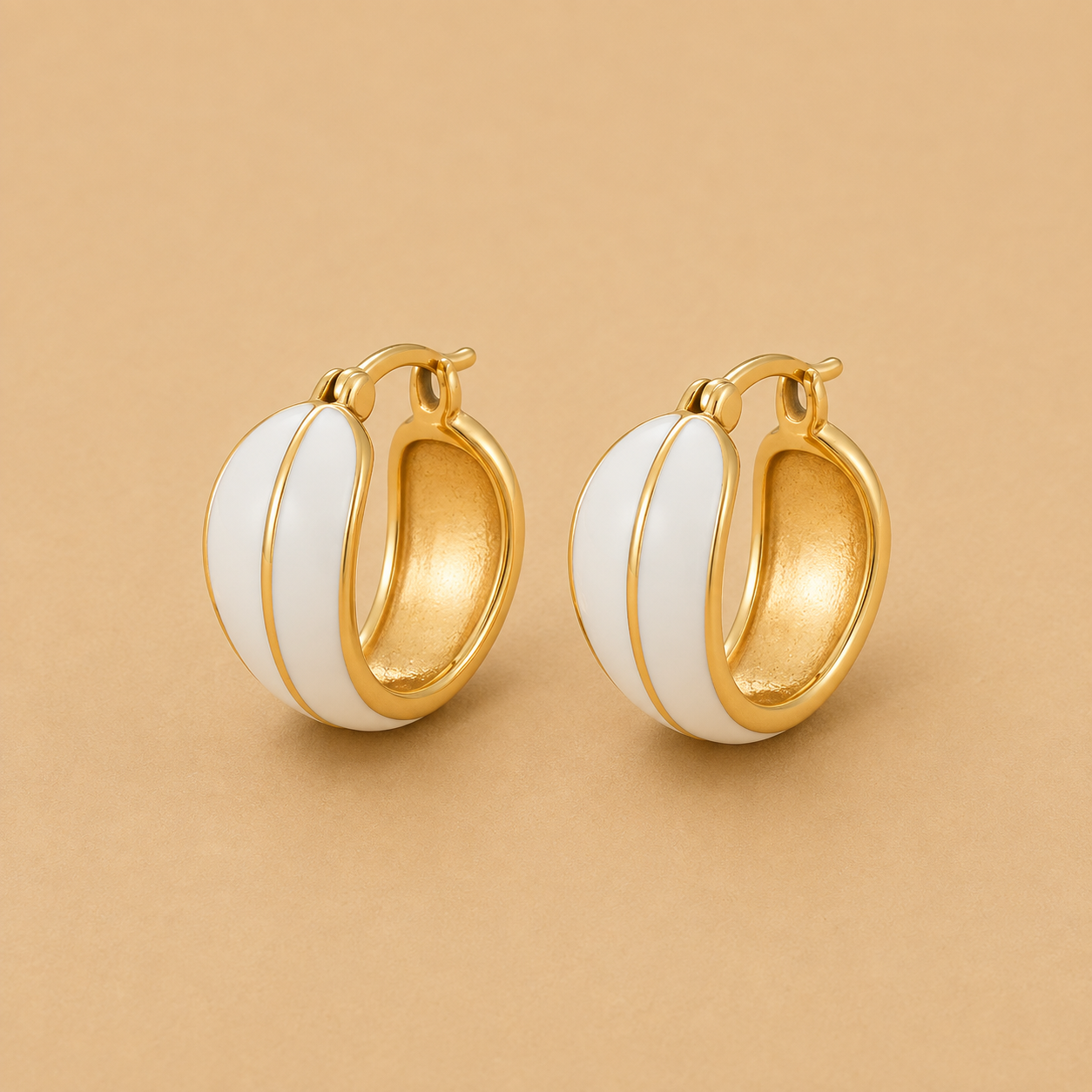 Ivory Sculpted Hoops