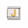Gold Initial on Silver Charm J
