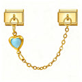Sky Blue Heart Safety Chain Charm — Light Blue