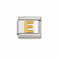 Gold Initial on Silver Charm E