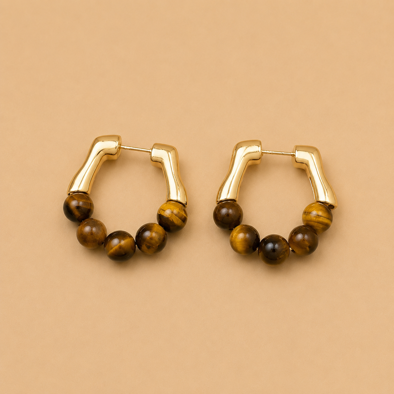 Sahara Tiger Eye Hoops