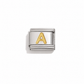 Gold Initial on Silver Charm A