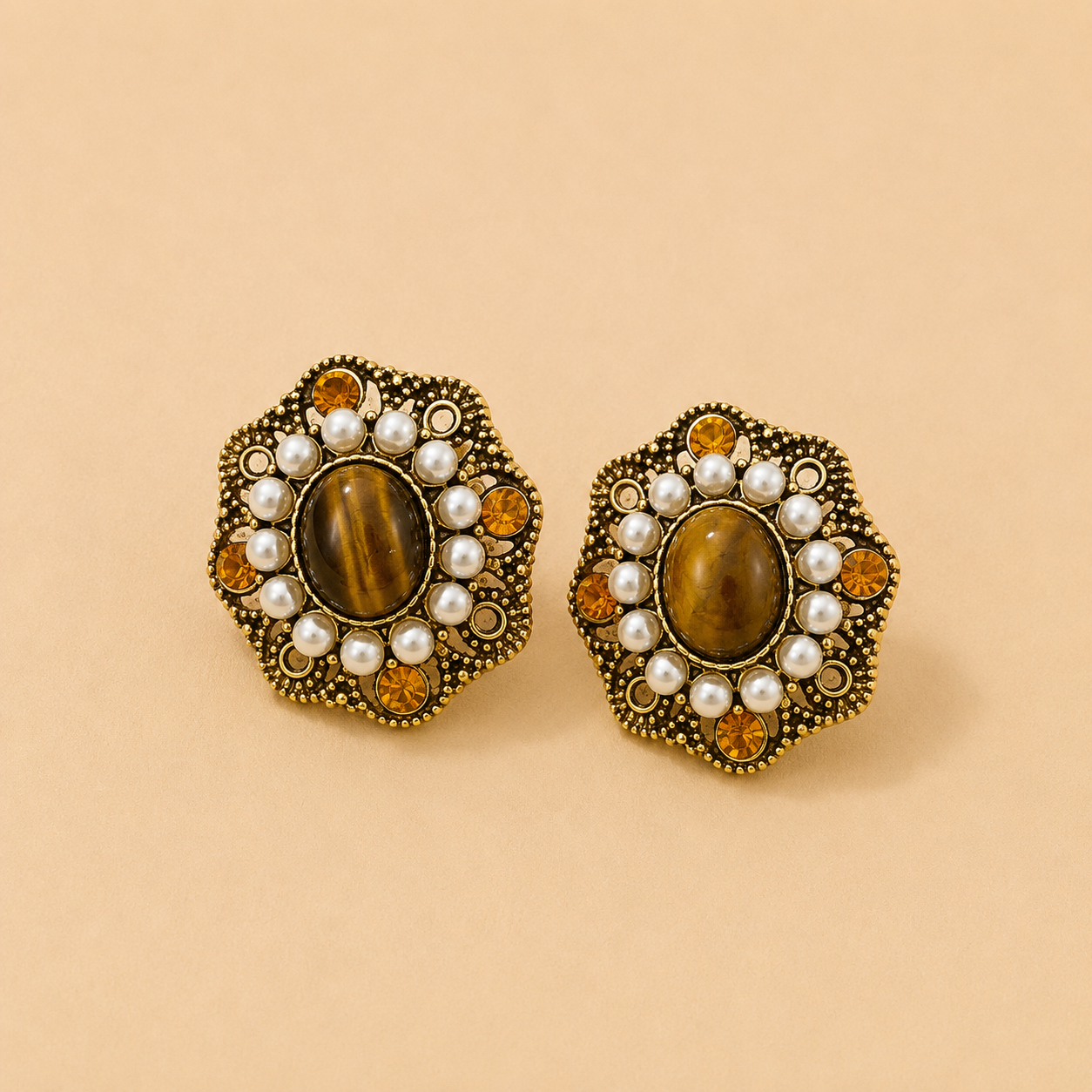 Selene Tiger Eye Studs