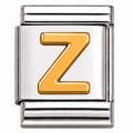 Gold Initial on Silver Charm Z