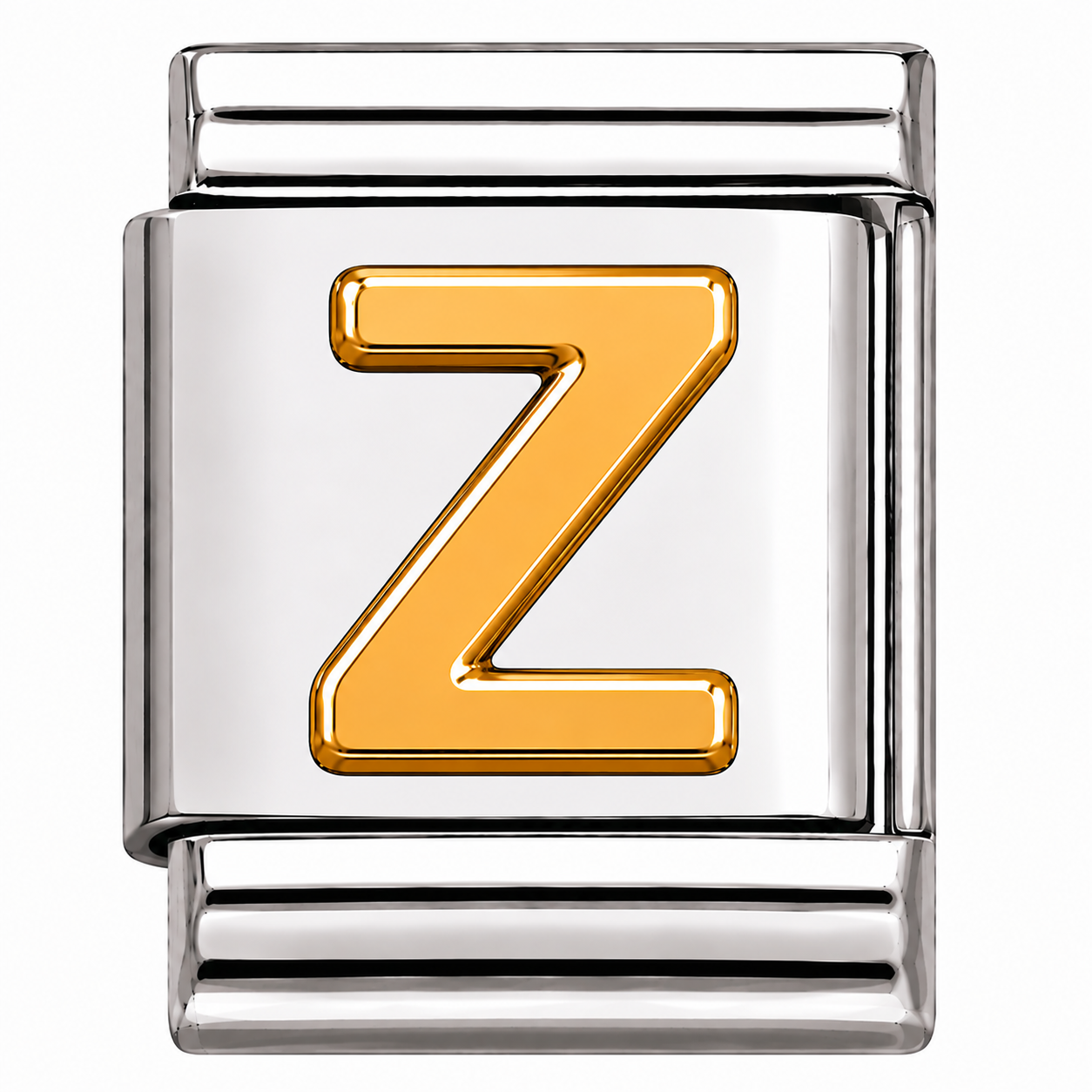 Gold Initial on Silver Charm Z