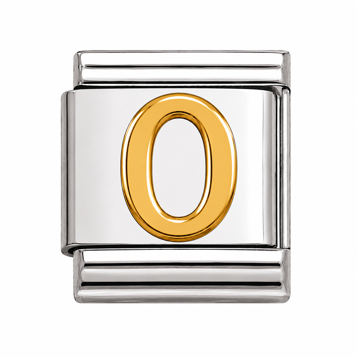 Gold Initial on Silver Charm P