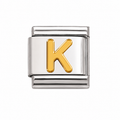 Gold Initial on Silver Charm K