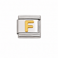 Gold Initial on Silver Charm F