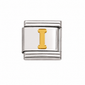 Gold Initial on Silver Charm I