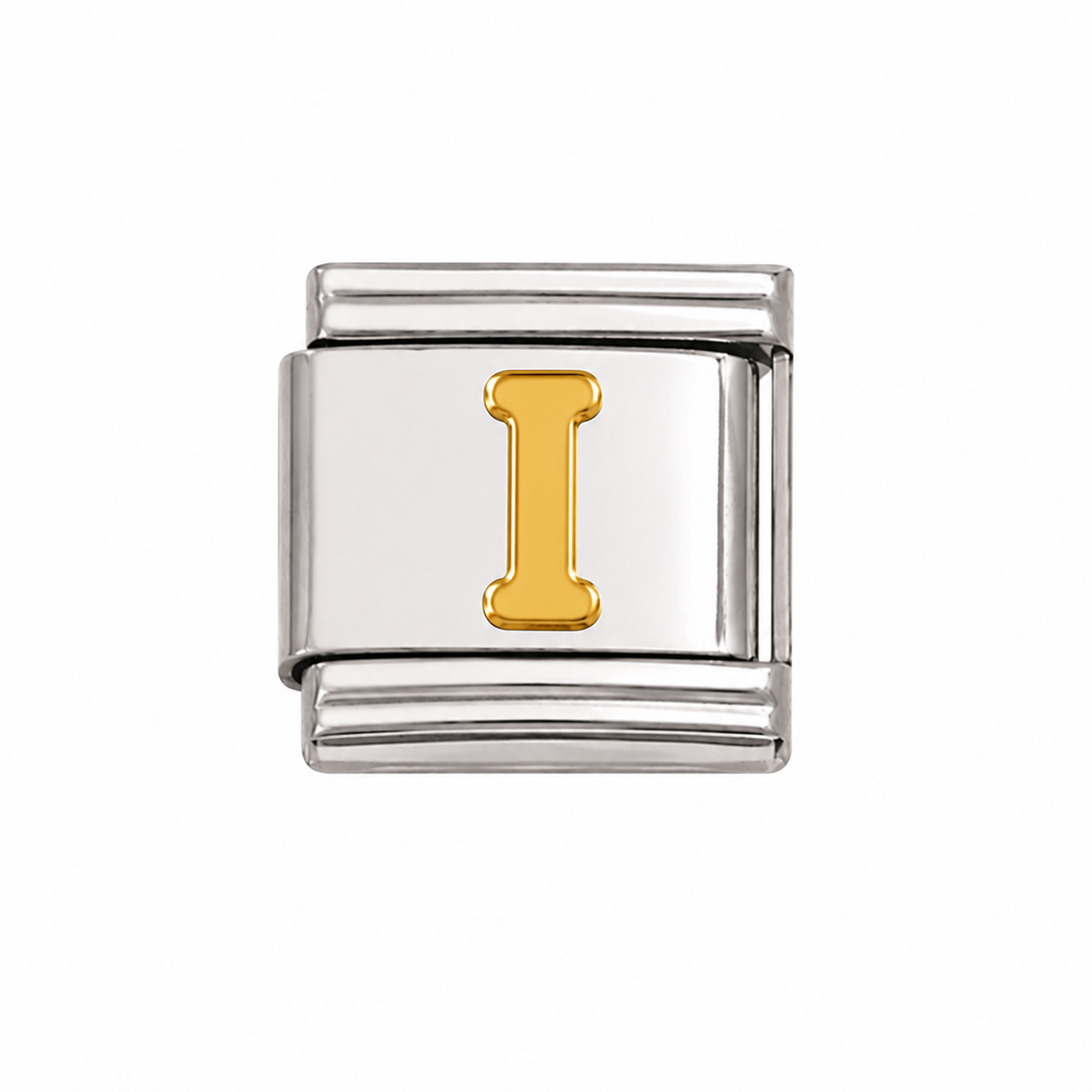 Gold Initial on Silver Charm I
