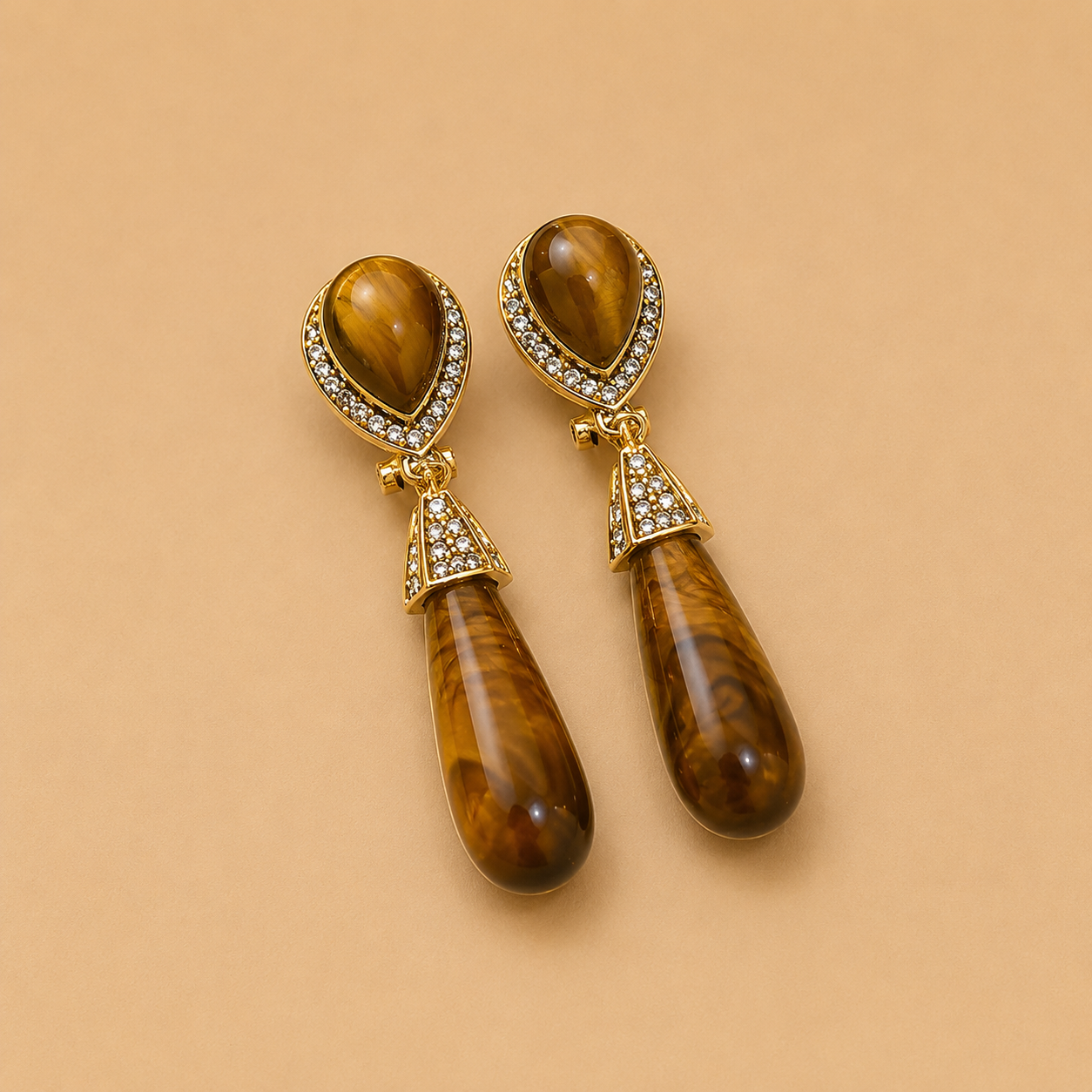 Seren Tiger Eye Drop Earrings