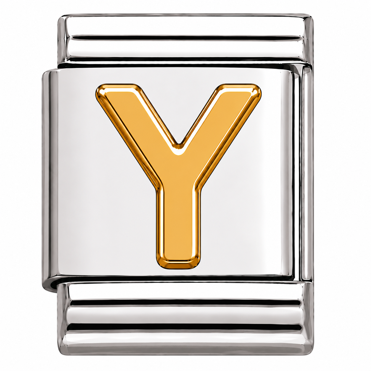 Gold Initial on Silver Charm Y