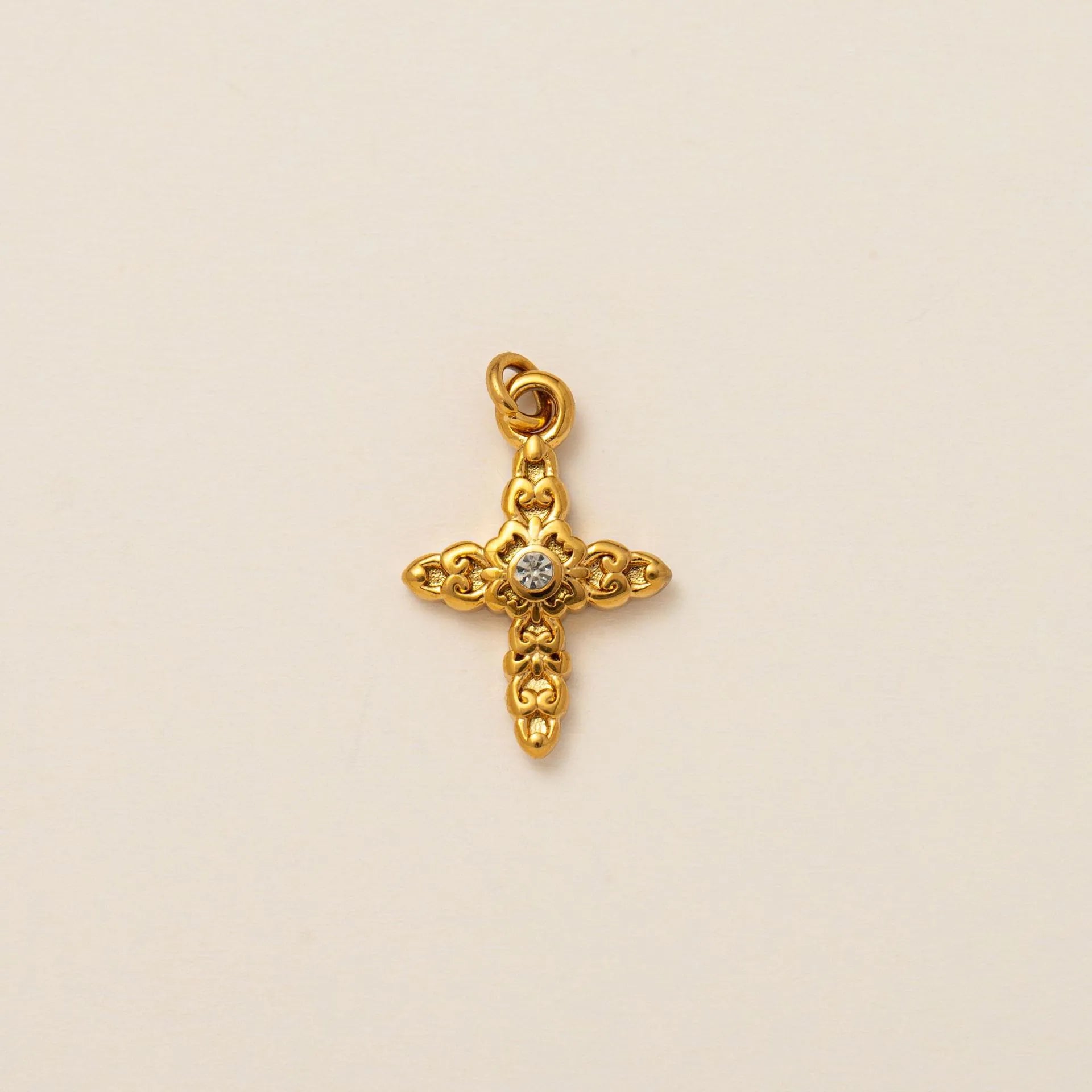 Vintage Crystal Cross Charm