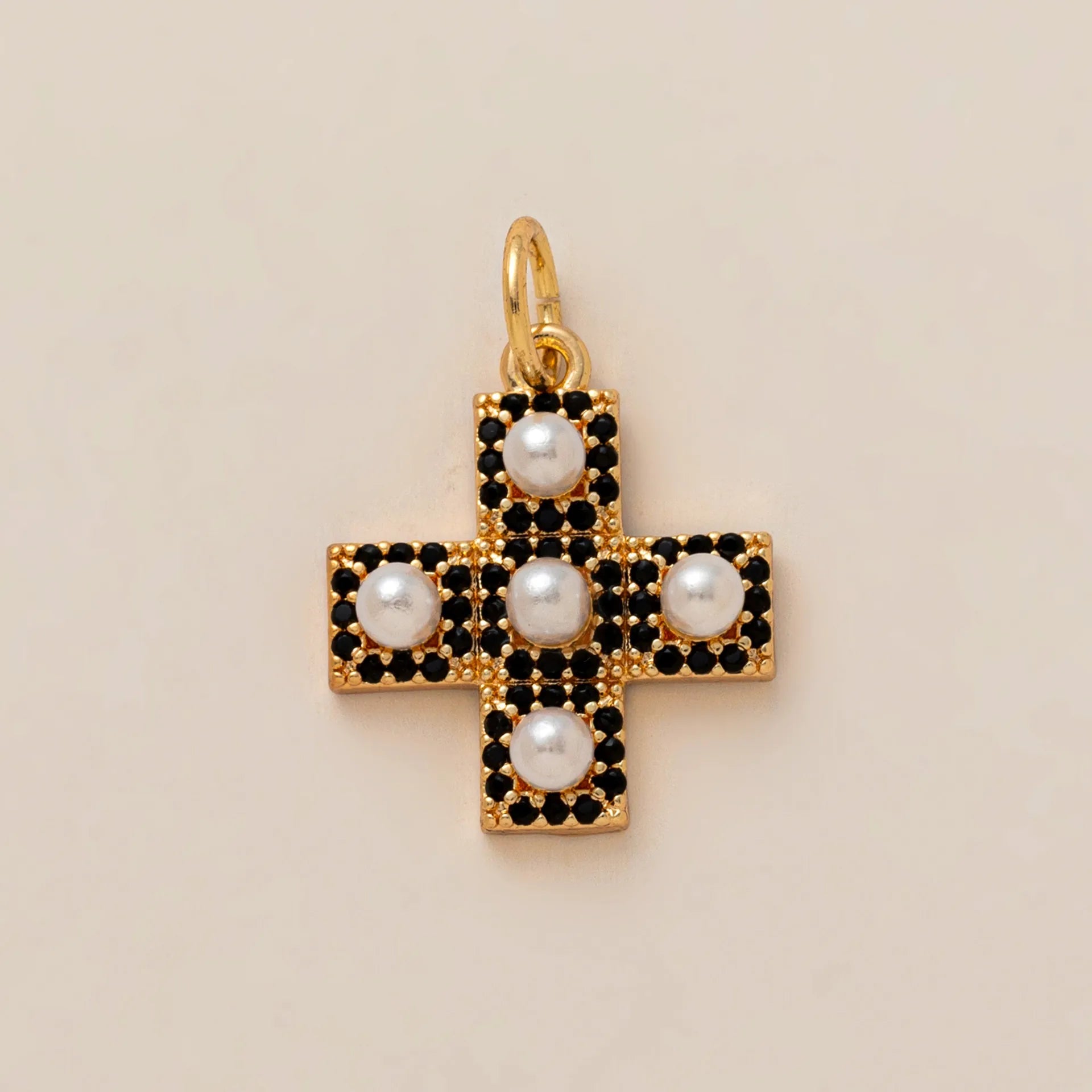 Pearl Cross Charm