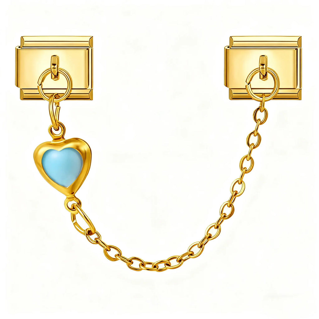Heart Chain Charm Gold