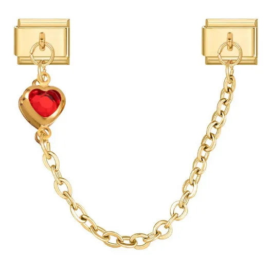 Heart Chain Charm Gold