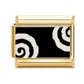 C13 - Black and white spiral charm