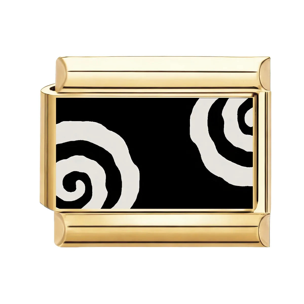 C13 - Black and white spiral charm