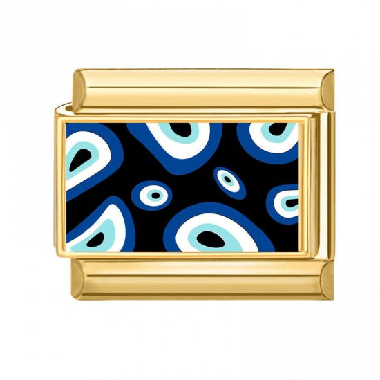 C08 - Blue Gold Evil eye charm