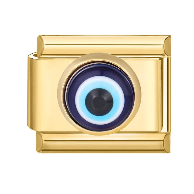 C18 - Gold evil eye charm